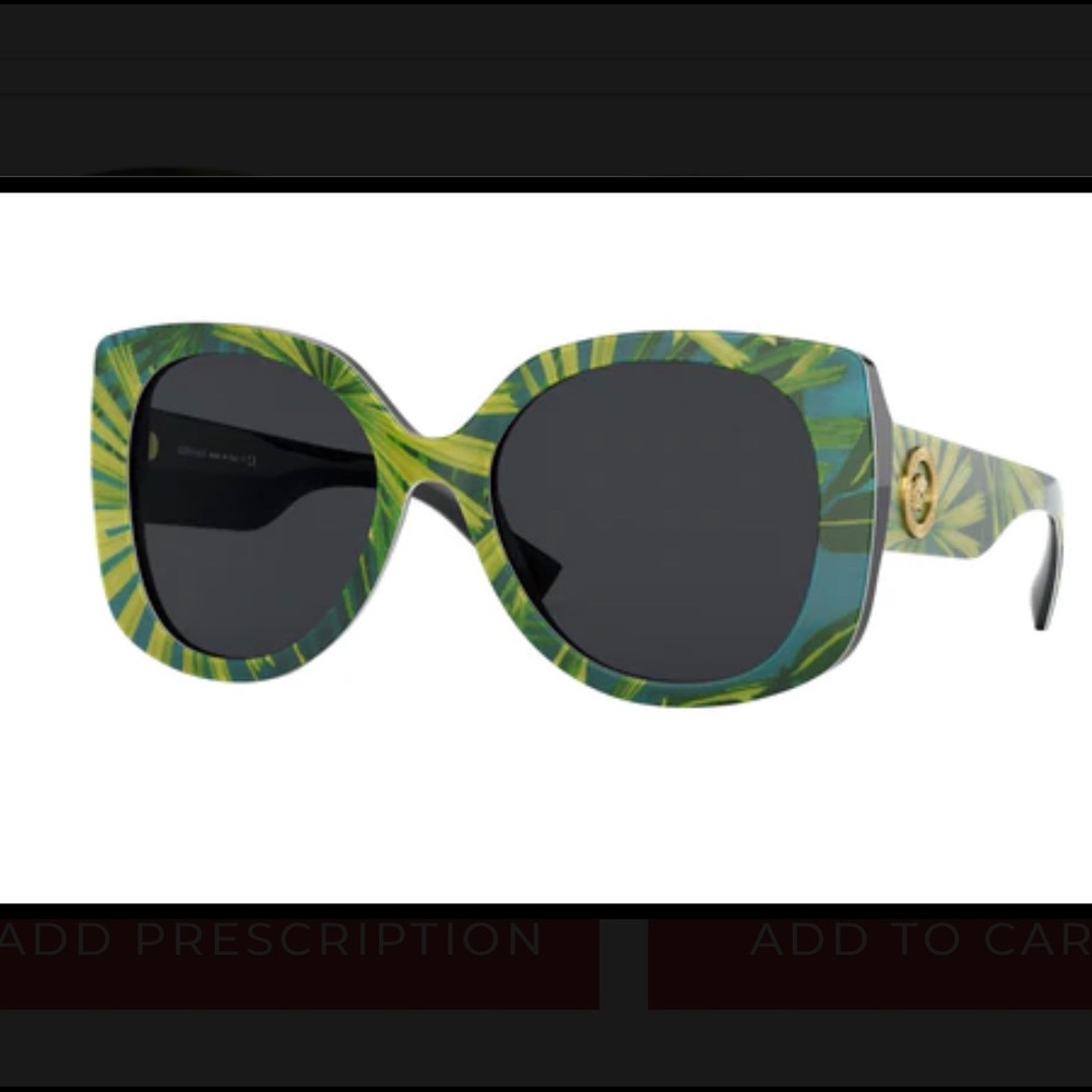 Versace Women's Palm Print and Grey Sunglasses